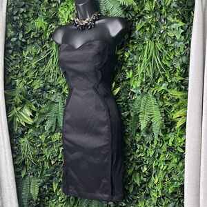 ZAC POSEN Z SPOKE Dress Women 0 Black Strapless Mini Cocktail Party Bodycon 2056